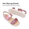 image:imageDREAM PAIRS Girls Sandals Glitter Two Strapped Casual Open Toe Sandals Little KidBig KidHot Pink