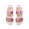 image:imageDREAM PAIRS Girls Sandals Glitter Two Strapped Casual Open Toe Sandals Little KidBig KidHot Pink