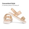 image:imageDREAM PAIRS Girls Sandals Glitter Two Strapped Casual Open Toe Sandals Little KidBig KidRose Gold
