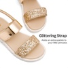 image:imageDREAM PAIRS Girls Sandals Glitter Two Strapped Casual Open Toe Sandals Little KidBig KidRose Gold