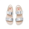 image:imageDREAM PAIRS Girls Sandals Glitter Two Strapped Casual Open Toe Sandals Little KidBig KidSilver
