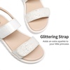 image:imageDREAM PAIRS Girls Sandals Glitter Two Strapped Casual Open Toe Sandals Little KidBig KidWhite
