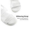 image:imageDREAM PAIRS Girls Sandals Glitter Two Strapped Casual Open Toe Sandals Little KidBig KidWhitepu