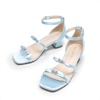 image:imageDREAM PAIRS Girls Sandals Low Heel Dress Pump Ankle Strap Two Strapped Bow Flower Wedding Party Shoes for Little KidBig KidLight Blue