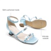 image:imageDREAM PAIRS Girls Sandals Low Heel Dress Pump Ankle Strap Two Strapped Bow Flower Wedding Party Shoes for Little KidBig KidLight Blue