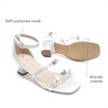 image:imageDREAM PAIRS Girls Sandals Low Heel Dress Pump Ankle Strap Two Strapped Bow Flower Wedding Party Shoes for Little KidBig KidWhite