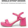 image:imageDREAM PAIRS Girls Sandals Open Toe Low Block Chunky Heels Sandals Party Dress Pumps Shoes for Little Big KidHot Pink