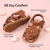 image:imageDREAM PAIRS Girls ToddlerLittle Kid ClosedToe Flower Summer Dress Sandals ShoesBrown