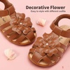 image:imageDREAM PAIRS Girls ToddlerLittle Kid ClosedToe Flower Summer Dress Sandals ShoesBrown