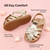 image:imageDREAM PAIRS Girls ToddlerLittle Kid ClosedToe Flower Summer Dress Sandals ShoesGold