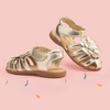 image:imageDREAM PAIRS Girls ToddlerLittle Kid ClosedToe Flower Summer Dress Sandals ShoesGold