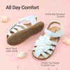 image:imageDREAM PAIRS Girls ToddlerLittle Kid ClosedToe Flower Summer Dress Sandals ShoesLight Blue