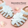 image:imageDREAM PAIRS Girls ToddlerLittle Kid ClosedToe Flower Summer Dress Sandals ShoesLight Blue