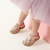 image:imageDREAM PAIRS Girls ToddlerLittle Kid ClosedToe Flower Summer Dress Sandals ShoesRose Goldmetallic