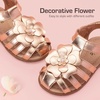image:imageDREAM PAIRS Girls ToddlerLittle Kid ClosedToe Flower Summer Dress Sandals ShoesRose Goldmetallic