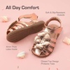 image:imageDREAM PAIRS Girls ToddlerLittle Kid ClosedToe Flower Summer Dress Sandals ShoesRose Goldmetallic
