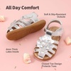 image:imageDREAM PAIRS Girls ToddlerLittle Kid ClosedToe Flower Summer Dress Sandals ShoesSilver