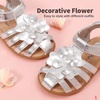 image:imageDREAM PAIRS Girls ToddlerLittle Kid ClosedToe Flower Summer Dress Sandals ShoesSilver