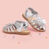 image:imageDREAM PAIRS Girls ToddlerLittle Kid ClosedToe Flower Summer Dress Sandals ShoesSilver