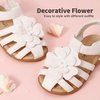 image:imageDREAM PAIRS Girls ToddlerLittle Kid ClosedToe Flower Summer Dress Sandals ShoesWhite