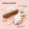 image:imageDREAM PAIRS Girls ToddlerLittle Kid ClosedToe Flower Summer Dress Sandals ShoesWhite