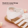 image:imageDREAM PAIRS Girls ToddlerLittle Kid ClosedToe Flower Summer Dress Sandals ShoesWhite