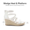 image:imageDREAM PAIRS Girls Wedge Sandals Flatform Open Toe Platform Sandals Flower Wedding Party for Little KidBig KidAll White
