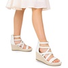 image:imageDREAM PAIRS Girls Wedge Sandals Flatform Open Toe Platform Sandals Flower Wedding Party for Little KidBig KidAll White