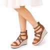 image:imageDREAM PAIRS Girls Wedge Sandals Flatform Open Toe Platform Sandals Flower Wedding Party for Little KidBig KidBrown