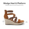 image:imageDREAM PAIRS Girls Wedge Sandals Flatform Open Toe Platform Sandals Flower Wedding Party for Little KidBig KidBrown