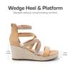 image:imageDREAM PAIRS Girls Wedge Sandals Flatform Open Toe Platform Sandals Flower Wedding Party for Little KidBig KidCamel