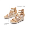 image:imageDREAM PAIRS Girls Wedge Sandals Flatform Open Toe Platform Sandals Flower Wedding Party for Little KidBig KidCamel