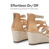 image:imageDREAM PAIRS Girls Wedge Sandals Flatform Open Toe Platform Sandals Flower Wedding Party for Little KidBig KidCamel