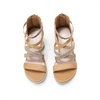 image:imageDREAM PAIRS Girls Wedge Sandals Flatform Open Toe Platform Sandals Flower Wedding Party for Little KidBig KidCamel