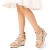 image:imageDREAM PAIRS Girls Wedge Sandals Flatform Open Toe Platform Sandals Flower Wedding Party for Little KidBig KidCamel
