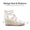 image:imageDREAM PAIRS Girls Wedge Sandals Flatform Open Toe Platform Sandals Flower Wedding Party for Little KidBig KidIvory
