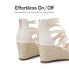 image:imageDREAM PAIRS Girls Wedge Sandals Flatform Open Toe Platform Sandals Flower Wedding Party for Little KidBig KidIvory