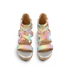 image:imageDREAM PAIRS Girls Wedge Sandals Flatform Open Toe Platform Sandals Flower Wedding Party for Little KidBig KidRainbow