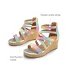 image:imageDREAM PAIRS Girls Wedge Sandals Flatform Open Toe Platform Sandals Flower Wedding Party for Little KidBig KidRainbow