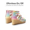 image:imageDREAM PAIRS Girls Wedge Sandals Flatform Open Toe Platform Sandals Flower Wedding Party for Little KidBig KidRainbow