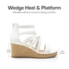 image:imageDREAM PAIRS Girls Wedge Sandals Flatform Open Toe Platform Sandals Flower Wedding Party for Little KidBig KidWhite