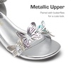 image:imageDREAM PAIRS Lace Up Low Heel Sandals for Girls Ankle Strap Dress Pump Strappy Gladiator Wedding Party Shoes for Little KidBig KidSilver