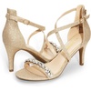 image:imageDREAM PAIRS Womens Strappy Stiletto High Heels Open Toe Rhinestone Wedding Dress Shoes Sparkly SandalsGoldrhinestone