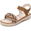image:imageDREAM PAIRS Girls Espadrille Flatform Platform Wedge Open Toe Summer Sandals for Little Kid Big Kid Casual Vacation or Formal UseBrown