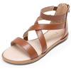 image:imageDREAM PAIRS Girls Gladiator Sandals with Zipper Strappy Sandals ToddlerLittle KidBig KidBrown