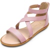 image:imageDREAM PAIRS Girls Gladiator Sandals with Zipper Strappy Sandals ToddlerLittle KidBig KidPink
