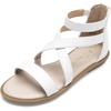 image:imageDREAM PAIRS Girls Gladiator Sandals with Zipper Strappy Sandals ToddlerLittle KidBig KidWhite