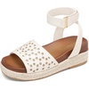 image:imageDREAM PAIRS Girls Platform Wedge Open Toe Espadrille Sandals with Buckle Ankle Strap for Little KidBig KidIvory