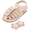 image:imageDREAM PAIRS Girls Sandals ClosedToe Sandals with Interchangeable DIY Flower Dress Summer Shoes ToddlerLittle KidPink