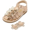 image:imageDREAM PAIRS Girls Sandals ClosedToe Sandals with Interchangeable DIY Flower Dress Summer Shoes ToddlerLittle KidRose Gold